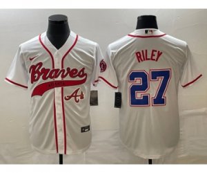 Men\'s Atlanta Braves #27 Austin Riley White Cool Base Stitched Baseball Jersey1
