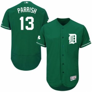 Men\'s Majestic Detroit Tigers #13 Lance Parrish Green Celtic Flexbase Authentic Collection MLB Jersey