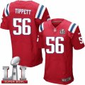 Mens Nike New England Patriots #56 Andre Tippett Elite Red Alternate Super Bowl LI 51 NFL Jersey
