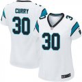 Women Nike Carolina Panthers #30 Stephen Curry White Stitched NFL Elite Jersey