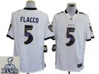2013 Super Bowl XLVII NEW Baltimore Ravens 5 Joe Flacco White (Game new jerseys)