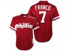 Mitchell and Ness Philadelphia Phillies #7 Maikel Franco Authentic Red Throwback MLB Jersey
