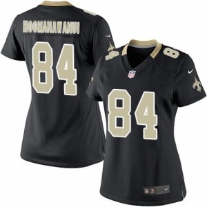 Women\'s Nike New Orleans Saints #84 Michael Hoomanawanui Limited Black Team Color NFL Jersey