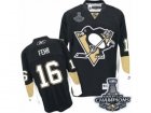 Mens Reebok Pittsburgh Penguins #16 Eric Fehr Premier Black Home 2017 Stanley Cup Champions NHL Jersey