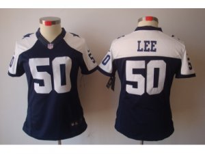 nike nfl Women Dallas Cowboys #50 Sean Lee Blue Thankgivings Jerseys