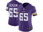 Women Nike Minnesota Vikings #65 Pat Elflein Vapor Untouchable Limited Purple Team Color NFL Jersey