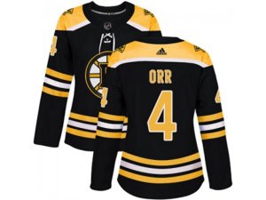 Women Adidas Boston Bruins #4 Bobby Orr Black Home Authentic Stitched NHL Jersey