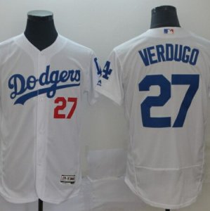 Dodgers #27 Alex Verdugo White Flexbase Jersey