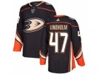 Men Adidas Anaheim Ducks #47 Hampus Lindholm Black Home Authentic Stitched NHL Jersey