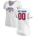 Detroit Lions NFL Pro Line by Fanatics Branded Womens Any Name & Number Banner Wave V Neck T-Shirt White