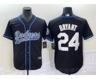 Men's Los Angeles Dodgers #24 Kobe Bryant Black Cool Base Stitched Baseball Jersey