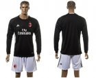 AC Milan Blank Black Goalkeeper Long Sleeves Soccer Club Jersey
