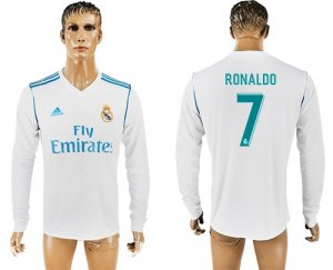 2017-18 Real Madrid 7 RONALDO Home Long Sleeve Thailand Soccer Jersey