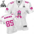 women new england patriots #85 chad ochocinco 2012 super bowl xlvi white[breast cancer awareness]