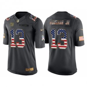 Men New York Giants #13 Odell Beckham Jr Anthracite Salute to Service USA Flag Fashion Jersey