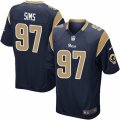 Mens Nike Los Angeles Rams #97 Eugene Sims Game Navy Blue Team Color NFL Jersey