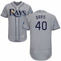 Mens Majestic Tampa Bay Rays #40 Wade Davis Grey Flexbase Authentic Collection MLB Jersey