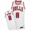 Mens Adidas Chicago Bulls #8 Zach LaVine Authentic White Home NBA Jersey