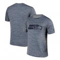 Men's Seattle Seahawks Nike Gray Black Striped Logo Performance T-Shirt