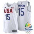 Carmelo Anthony USA Dream Twelve Team #15 2016 Rio Olympics White Authentic Jersey