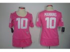 Nike Womens New York Giants #10 Eli Manning pink Jerseys(breast Cancer Awareness)
