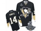Mens Reebok Pittsburgh Penguins #14 Chris Kunitz Premier Black Home 2017 Stanley Cup Champions NHL Jersey