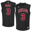 Mens Adidas Chicago Bulls #3 Dwayne Wade Black Fashion Replica Jersey