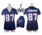 2015 Super Bowl XLIX nike women nfl jerseys new england patriots #87 gronkowski blue[draft him ii top]