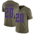 Nike Vikings #20 Mackensie Alexander Olive Salute To Service Limited Jersey