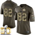 Nike Carolina Panthers #82 Jerricho Cotchery Green Super Bowl 50 Men's Stitched NFL Limited Salute to Service Jersey