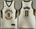 Mens Indiana Pacers #11 Domantas Sabonis New White 2021 Nike