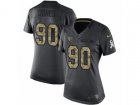 Women Nike Tennessee Titans #90 DaQuan Jones Limited Black 2016 Salute to Service NFL Jersey