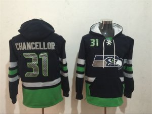 Seattle Seahawks #31 Kam Chancellor Black All Stitched Hooded Sweatshirt