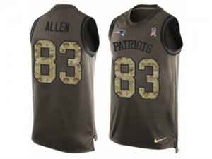 Mens Nike New England Patriots #83 Dwayne Allen Limited Green Salute to Service Tank Top NFL Jersey