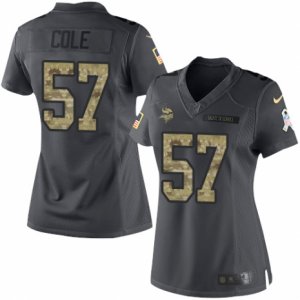 Women\'s Nike Minnesota Vikings #57 Audie Cole Limited Black 2016 Salute to Service NFL Jersey