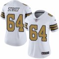 Women's Nike New Orleans Saints #64 Zach Strief Limited White Rush NFL Jersey