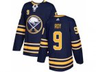 Men Adidas Buffalo Sabres #9 Derek Roy Navy Blue Home Authentic Stitched NHL Jersey