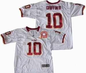 2012 Nike Washington Redskins #10 Robert Griffin III WHITE 80TH Anniversary patch Jersey