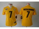 Nike Women NFL Pittsburgh Steelers #7 Ben Roethlisberger Yellow Jerseys W 80TH Patch