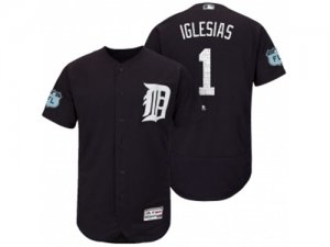 Mens Detroit Tigers #1 Jose Iglesias 2017 Spring Training Flex Base Authentic Collection Stitched Baseball Jersey