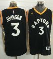 Toronto Raptors #3 James Johnson Black Gold Stitched NBA Jersey