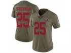 Women San Francisco 49ers #25 Richard Sherman Olive Stitched NFL Limited 2017 Salute to Service Jersey