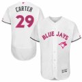 Mens Majestic Toronto Blue Jays #29 Joe Carter Authentic White 2016 Mothers Day Fashion Flex Base MLB Jersey