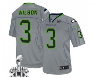 2015 Super Bowl XLIX nike youth nfl jerseys seattle seahawks #3 wilson grey[Elite lights out]
