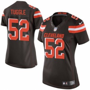 Womens Nike Cleveland Browns #52 Justin Tuggle Limited Brown Team Color NFL Jersey