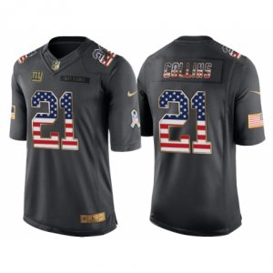 Men New York Giants #21 Landon Collins Anthracite Salute to Service USA Flag Fashion Jersey