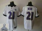 2013 Super Bowl XLVII NEW Baltimore Ravens 21 Lardarius Webb White With Art Patch(Elite)