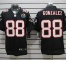 Nike Falcons #88 Tony Gonzalez Black With Hall of Fame 50th Patch NFL Elite Jersey