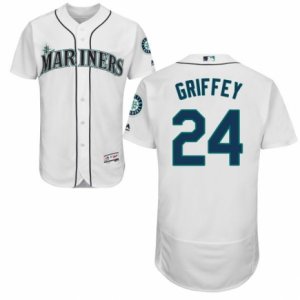 Mens Majestic Seattle Mariners #24 Ken Griffey White Flexbase Authentic Collection MLB Jersey