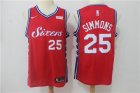 76ers #25 Ben Simmons Red Nike Swingman Jersey